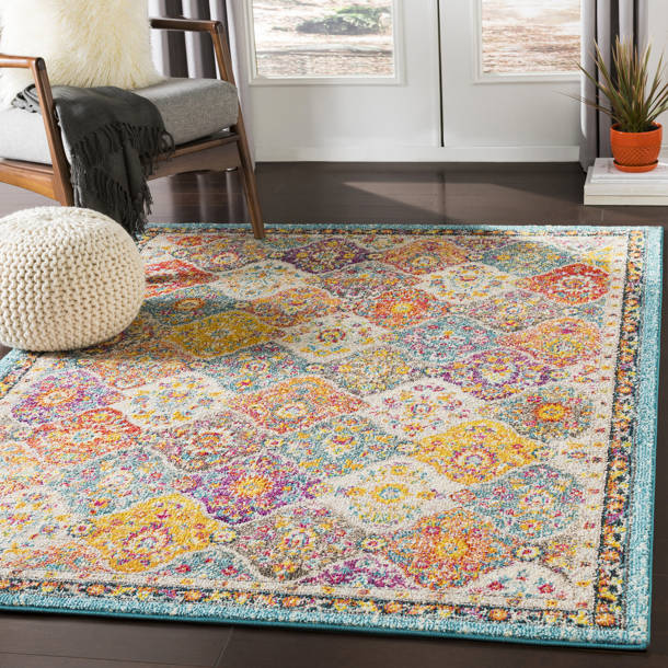 Bungalow Rose Amanah Power Loom Green/Gray Rug & Reviews Wayfair
